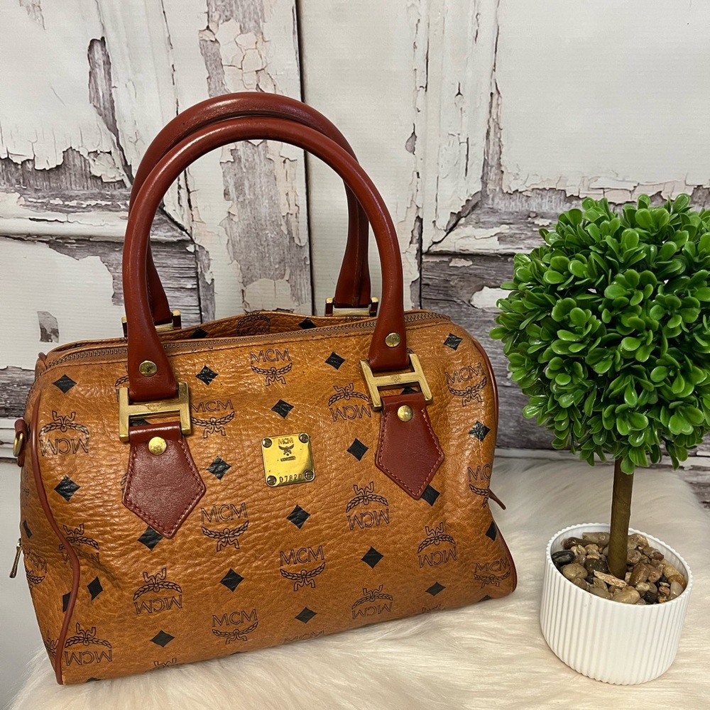 MCM Visetos Boston Heritage Speedy Bag